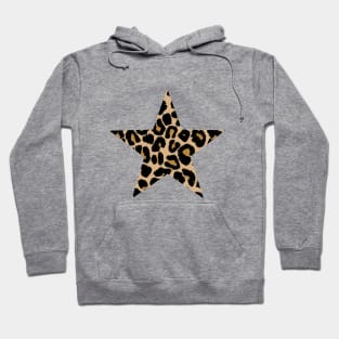 Textured Traditional Coloured Leopard Print Star Hoodie
